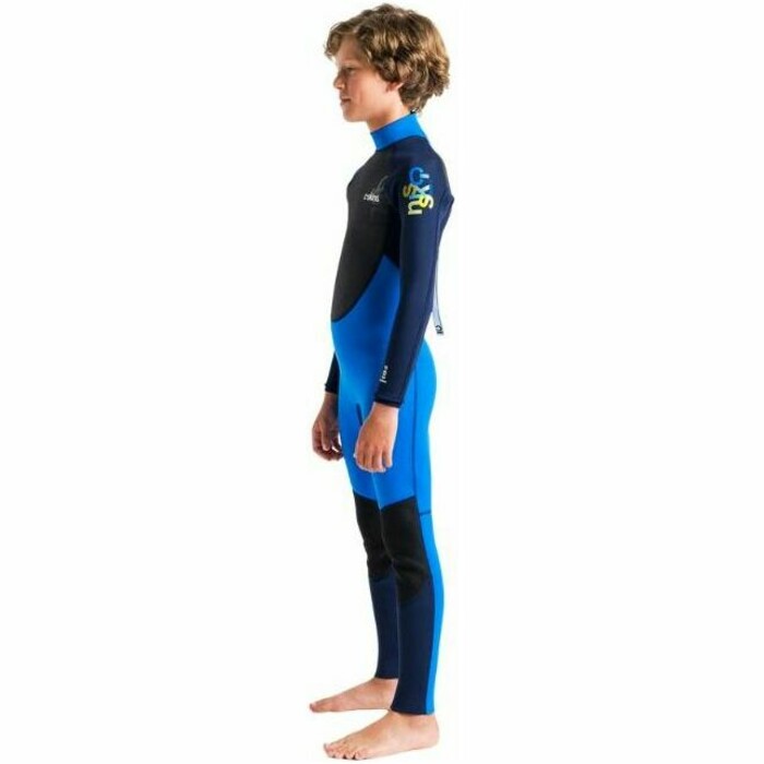 2024 C-Skins Junior Element 3/2mm Back Zip Neopreno C-EL32STJ - Cyan / Slate / Multi